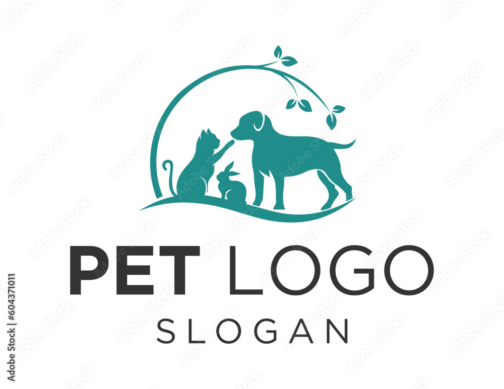 Poster logo design about pet on a white background. made using the coreldraw application.