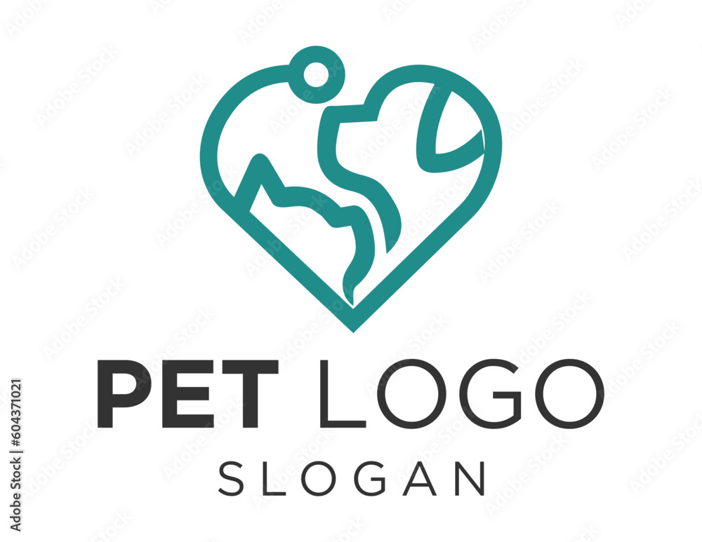 Poster logo design about pet on a white background. made using the coreldraw application.