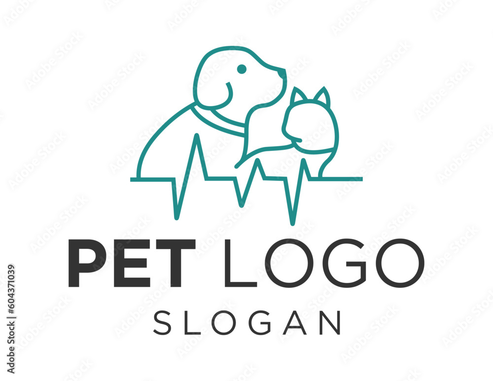 Poster logo design about pet on a white background. made using the coreldraw application.