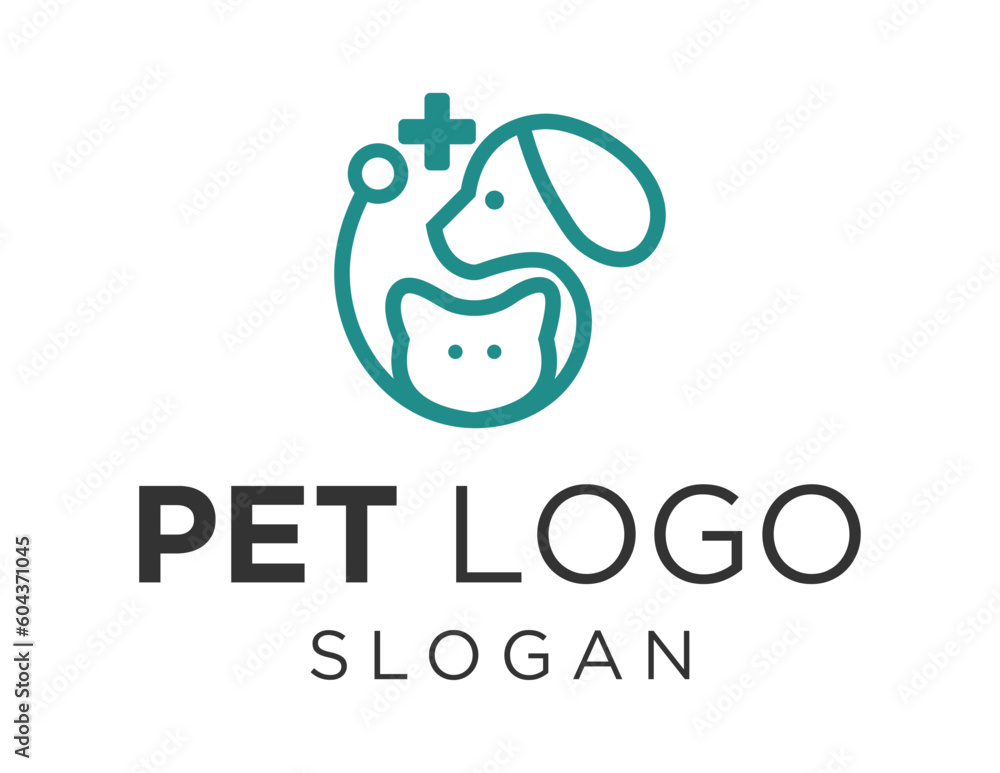 Poster logo design about pet on a white background. made using the coreldraw application.