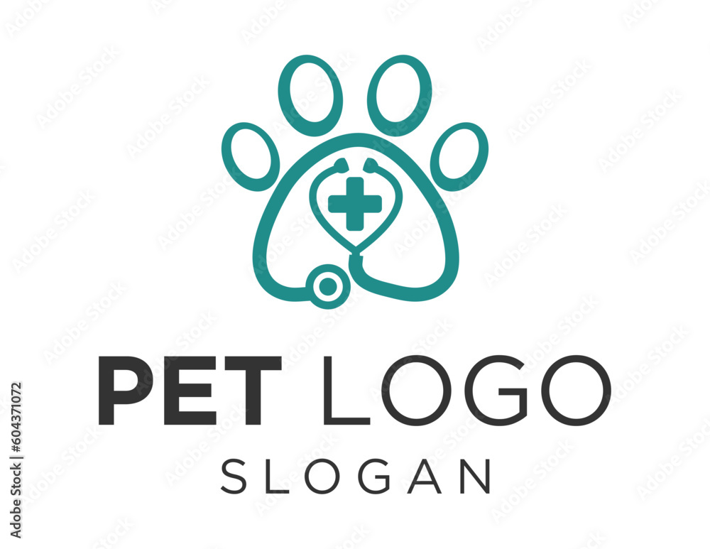 Poster logo design about pet on a white background. made using the coreldraw application.