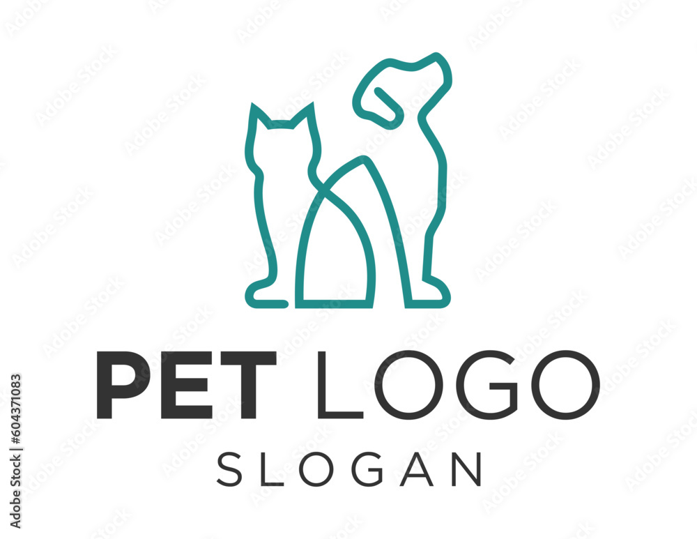 Poster logo design about pet on a white background. made using the coreldraw application.