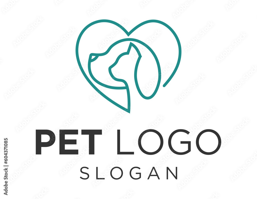 Poster logo design about pet on a white background. made using the coreldraw application.