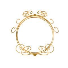 Gold circle frame.vintage frame.