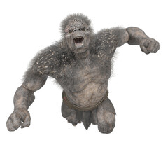 Naklejka premium troll is jumping to punch on front view