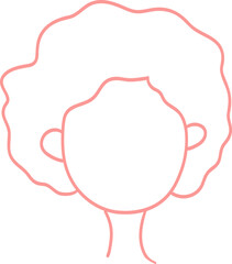 Doodle girl face silhouette