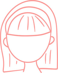 Doodle girl face silhoutte