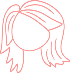 Doodle girl face silhouette