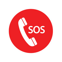sos call icon phone, vector sos call help on phone sign	 - obrazy, fototapety, plakaty