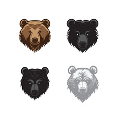 bears head set illustrator vector