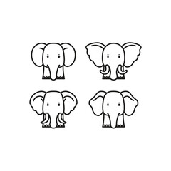 elephant line drawing illustration isolated vector