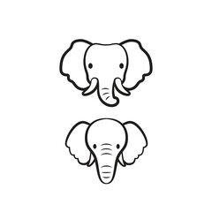 elephant line drawing illustration isolated vector