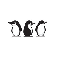penguin in different act vector