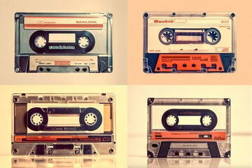 Fototapeta premium Retro Styled Image of an Old Compact Cassette. created with Generative AI