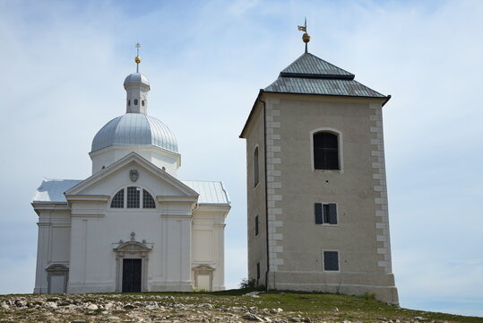 Chapel of Saint Sebastian on the hill "Svaty kopecek" at Mikulov,Moravia,Czech republic,Europe
