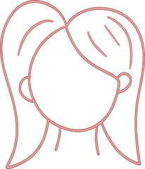 3d doodle girl face silhouette
