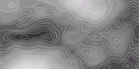 Abstract wave curved lines topographic contours map background. Abstract geographic wavy and curve grid lines map background.