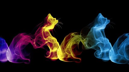 colored smoke motif animal 