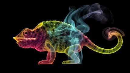 colored smoke motif animal