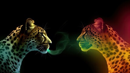 colored smoke motif animal