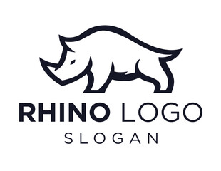Logo design about Rhino on a white background. made using the CorelDraw application.