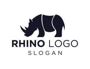 Logo design about Rhino on a white background. made using the CorelDraw application.
