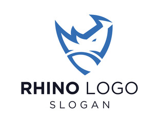 Logo design about Rhino on a white background. made using the CorelDraw application.