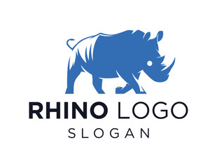 Logo design about Rhino on a white background. made using the CorelDraw application.