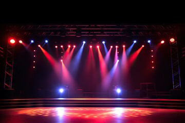 Vibrant Stage Illumination the Magic of a Free Stage with Brilliant Lights. created with Generative AI