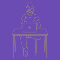 illustration of a person working on a computer