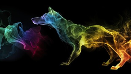 Obraz premium colored smoke motif animals