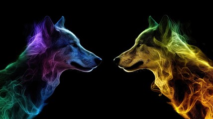 Obraz na płótnie Canvas colored smoke motif animal