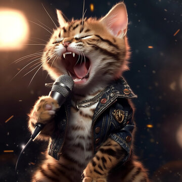 Cantante gattino bengalese