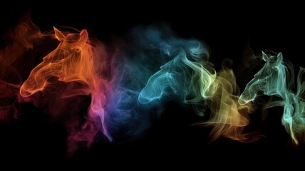 colored smoke motif animals