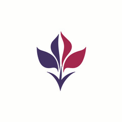 Illustration design of a flower logo, purple and red color