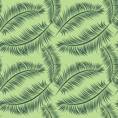 Seamless pattern with tropical leaves