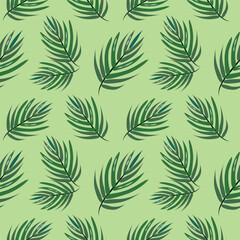 Fototapeta na wymiar Seamless pattern with tropical leaves