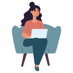 Businesswoman sitting on comfortable chair