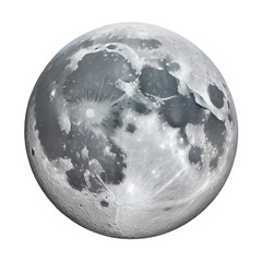 Full moon isolated with no background and shadow Ai generated image