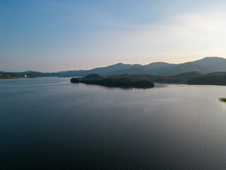 Fototapeta na wymiar Aerial View of Namhangang River, Republic of Korea.