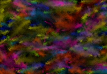 Fototapeta na wymiar abstract background with colorful smoke shapes on black background