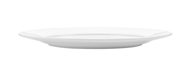 white ceramic plate on transparent png