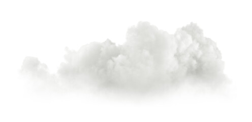 Realistic white clear soft cloud on transparent backgrounds 3d render png