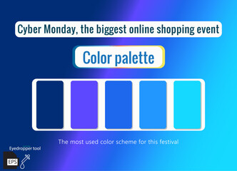 Cyber Monday, the biggest online shopping event, Color palette, color scheme