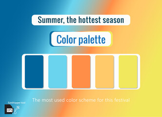 Summer, the hottest season, Color palette, color scheme