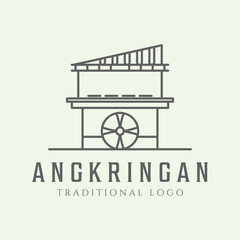 angkringan line art minimalist logo illustration traditional