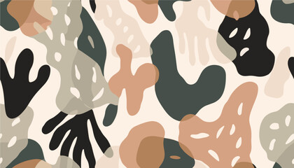 Hand drawn contemporary abstract print. Modern fashionable template for design
