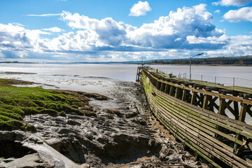 View of the Severn Estuary as viewed from the entrance to Sharpness Docks, Gloucestershire, United Kingdom