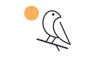 Obraz premium Abstract Bird Logo Line Art Silhouette