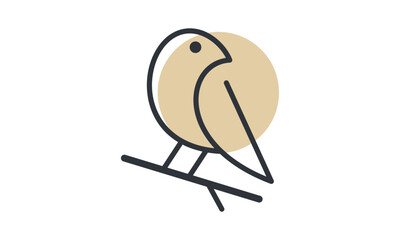 Abstract Bird Logo Line Art Silhouette